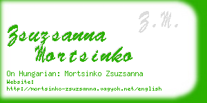 zsuzsanna mortsinko business card